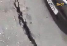 إنخساف الطريق في فرن الشبّاك